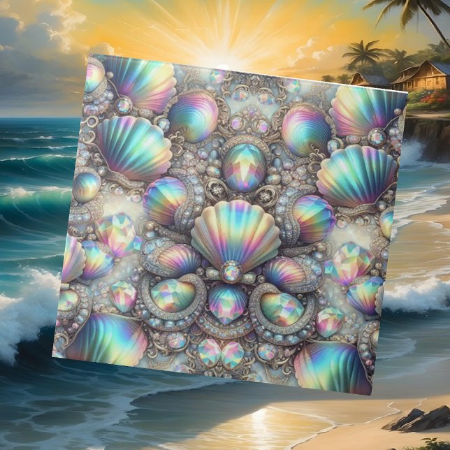 Azulejo Decoración Costera de Lujo | Diamantes y Conchas M (Subido por el creador)