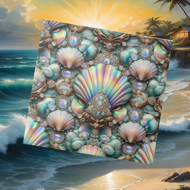 Azulejo Decoración Costera de Lujo | Diamantes y Conchas M (Subido por el creador)