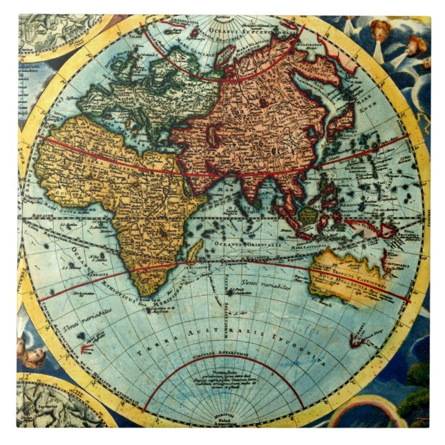 Azulejo Decoración de cerámica de la pared del mapa del (Frente)