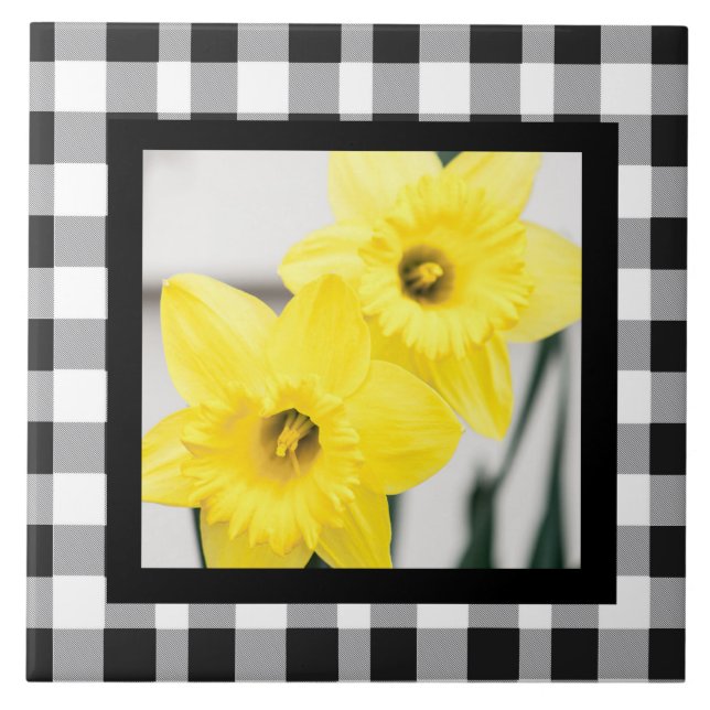 Azulejo Decoración de cocina blanca negra (Frente)