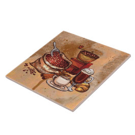 Azulejo decoración de cocina de café linda