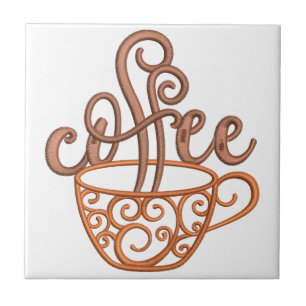 Azulejo Decoración de cocina y comedor con taza de café
