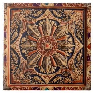 Azulejo Decoración de color beige marrón mosaico