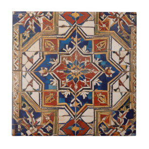 Azulejo Decoración de color rojo blanco oscuro