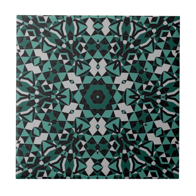 Azulejo Decoración de gris verde negro sin foco (Frente)