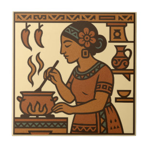 Azulejo Decoración de la casa de arte azteca mesoamericana