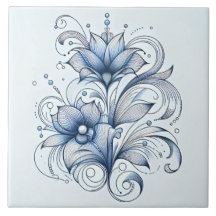 Decoración de las flores de la línea azul