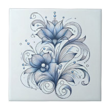 Decoración de las flores de la línea azul