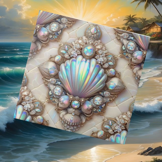 Azulejo Decoración de Lujo Costera | Diamantes y Conchas M (Subido por el creador)