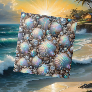 Azulejo Decoración de Lujo Costera Diamantes y Conchas M