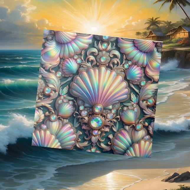 Azulejo Decoración de Lujo Costera | Diamantes y Conchas M (Subido por el creador)