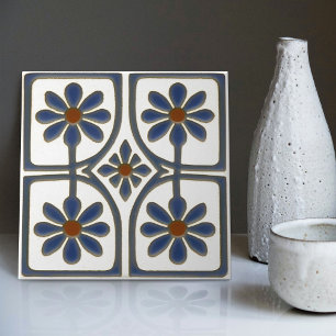 Azulejo Decoración de pared Art Déco de margaritas blancas
