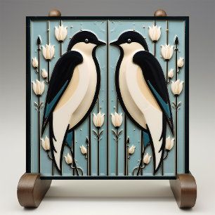Azulejo Decoración de pared Art Deco Nouveau de pájaros ne