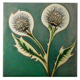 Azulejo Decoración de pared de cardo Art Deco Arte Nouveau