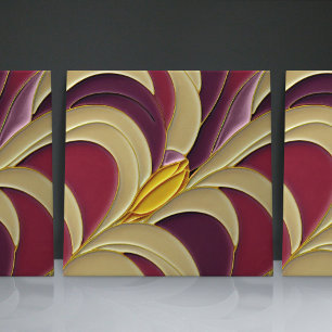 Azulejo Decoración de pared de tulipán amarillo de los 70
