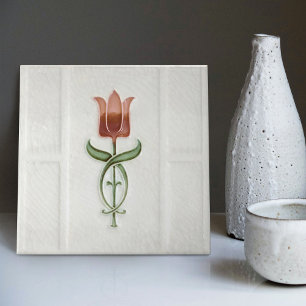 Azulejo Decoración de pared de tulipán rosa polvoriento No