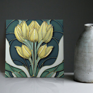 Azulejo Decoración de pared de tulipanes Art Deco Arte Nou
