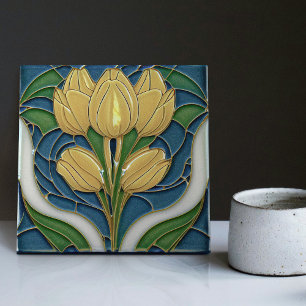 Azulejo Decoración de pared de tulipanes Art Déco Arte Nou