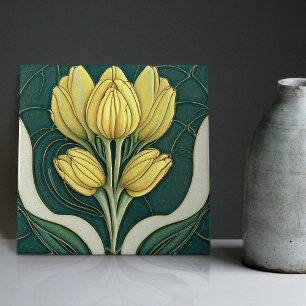 Azulejo Decoración de pared de tulipanes Art Deco Arte Nou