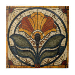 Azulejo Decoración de pared floral abstracta Art Deco de M