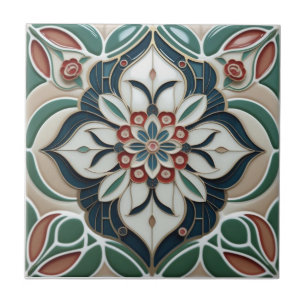 Azulejo Decoración de pared floral abstracta Art Deco de M