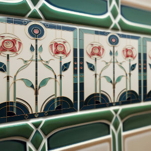 Azulejo Decoración de pared floral abstracta Art Deco Mack