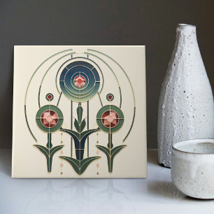 Azulejo Decoración de pared floral abstracta Art Deco Mack