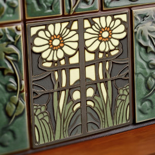 Azulejo Decoración de pared floral Art Deco Primrose Art N