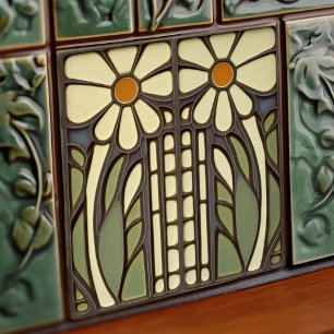 Azulejo Decoración de pared floral Art Deco Primrose Art N