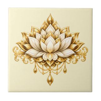 Azulejo Decoración de pared floral india de flor de loto m