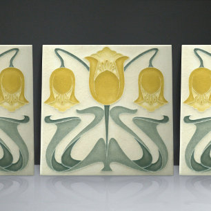 Azulejo Decoración de pared para casa con tulipanes amaril