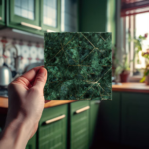 Azulejo Decoración de pared verde esmeralda Arte Nouveau M