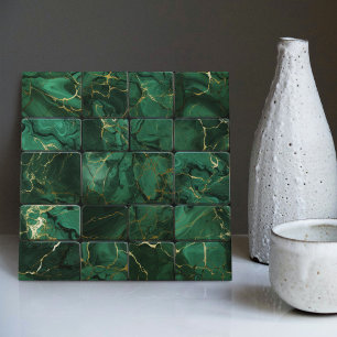 Azulejo Decoración de pared verde esmeralda mosaico modern