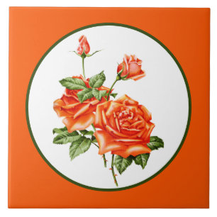 Azulejo decoración de rosas florales de época