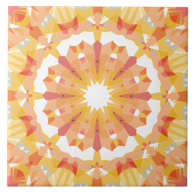Azulejo Decoración ecléctica de estrella rosa pastel amari (Frente)