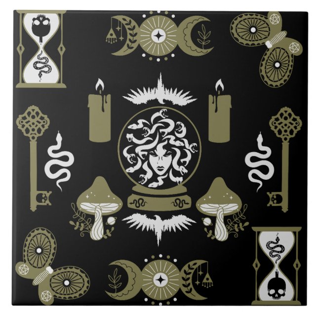 Azulejo Decoración estética de Witchcore (Frente)