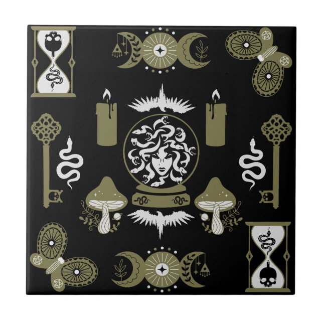Azulejo Decoración estética de Witchcore (Frente)