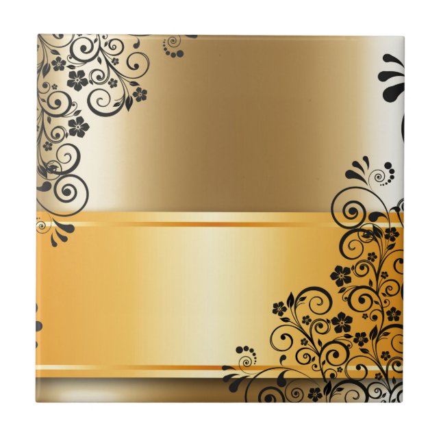 Azulejo Decoración floral elegante (Frente)