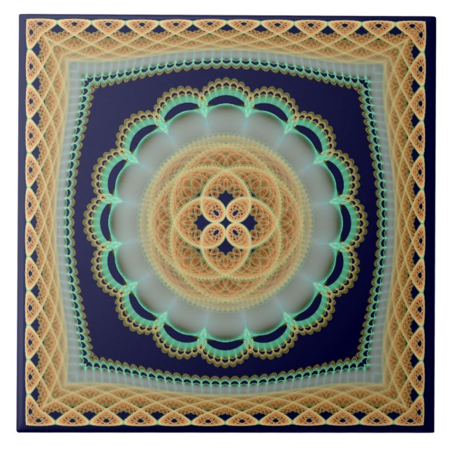 Azulejo Decoración fractal alegre (Frente)