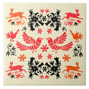 Azulejo Decoración Otomi Mexicana para el Hogar
