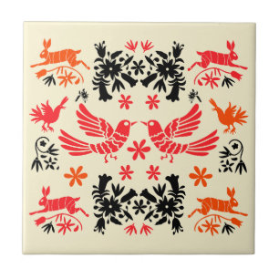 Azulejo Decoración Otomi Mexicana para el Hogar