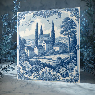 Azulejo Decoración Shabby Chic de Cottage Francés Azul Dec