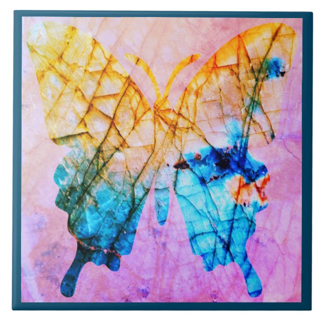 Azulejo Decoración Tile cerámico - Mariposa Soñadora (Frente)