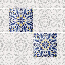 Decoración tradicional de limón azul de flores mex