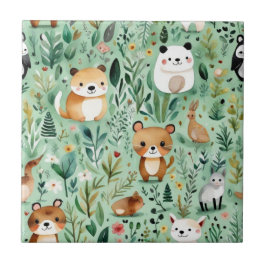 Azulejo Decoración verde del núcleo de la cabaña