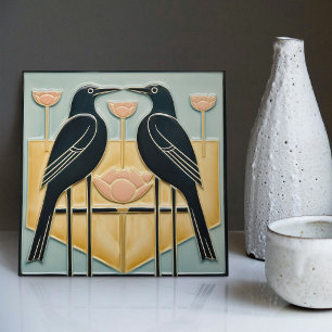 Azulejo Decoración Vintage Birds Mackintosh Art Déco Nouve