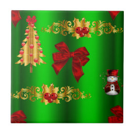 Azulejo Decoraciones De Navidad En Verde