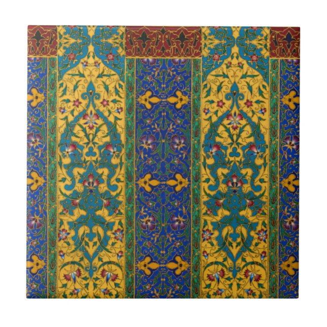 Azulejo Decorative Persian Intricate Floral Pattern (Frente)