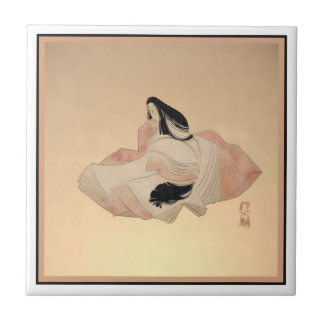 Azulejo Decorative Tile with Ancient Japanese Print