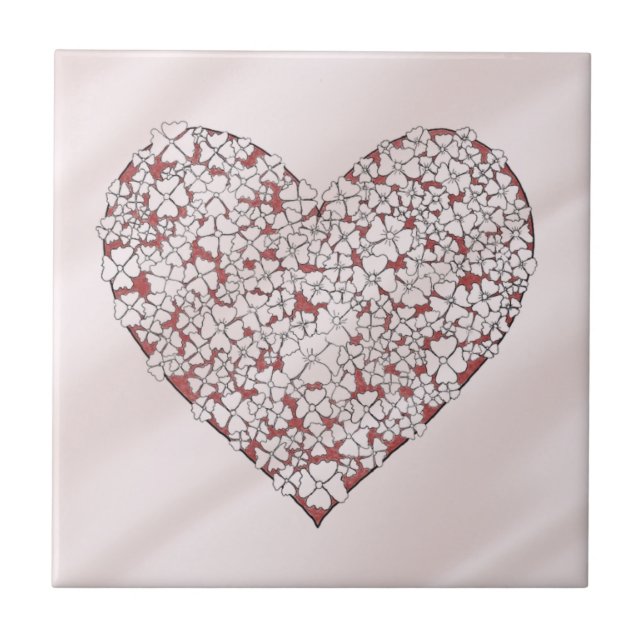 Azulejo Decorativo Corazón de Flores (Frente)